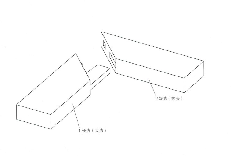 格角攒边榫（苏作称：割角单出榫）结构示意图，明式家具榫卯特点介绍