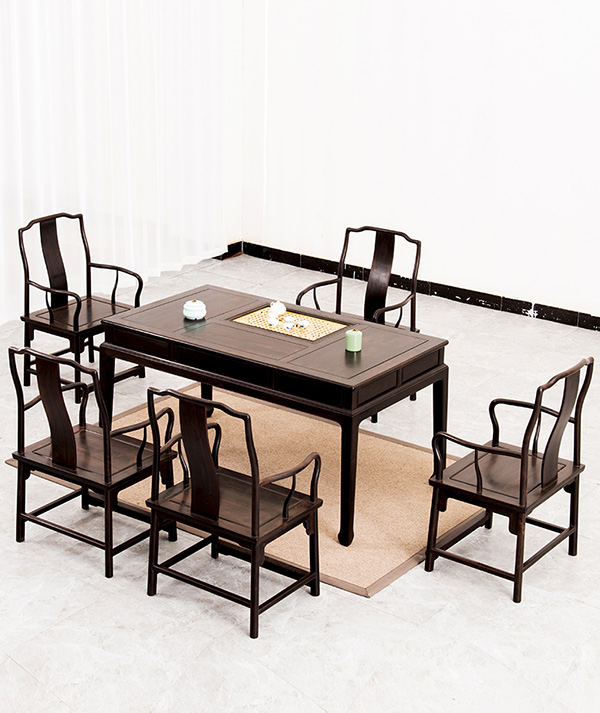 苏州紫光檀六件套茶桌家具器型